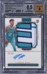 2020/21 Panini National Treasures Rookie Patch Autographs Gold FOTL #130 LaMelo Ball Signed Patch Rookie Card (#15/24) - BGS NM-MT+ 8.5/BGS 9