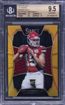 2016 Select 17 Rookie Gold Prizm #2 Patrick Mahomes II Rookie Card (#05/10) - BGS GEM MINT 9.5 - Mahomes First Prizm Gold & College Jersey Number!