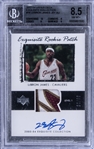 2003-04 UD "Exquisite Collection" Exquisite Rookie Patch Autograph (RPA) #78 LeBron James Signed Patch Rookie Card (#32/99) – BGS NM-MT+ 8.5/BGS 10