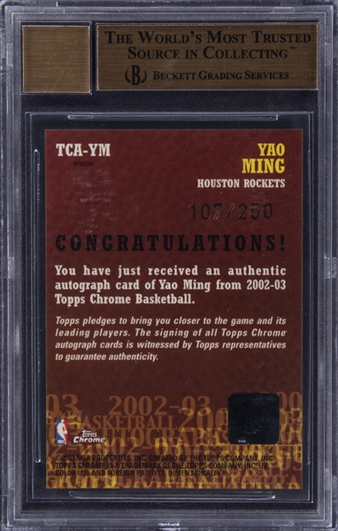 Yao Ming 2003 Topps Chrome Black Refractor #11 Price Guide - Sports Card  Investor