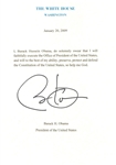 Barack Obama Signed Souvenir Presidential Oath of Office (Beckett)