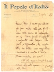 1922 Benito Mussolini Handwritten & Signed Letter (JSA)
