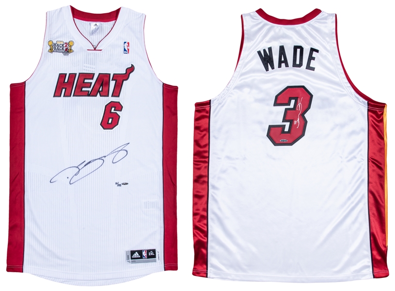 Lebron James Miami Heat Back to Back Finals Signed Jersey Upper