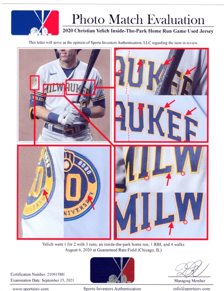 Christian Yeli Yelich Milwaukee Brewers Game-Used Jersey 2018 Players'  Weekend Jersey
