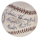 Babe Ruth High-Grade Single Signed & Inscribed Worth Baseball (PSA/DNA MINT 9 & JSA)