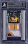 2004-05 UD "Exquisite Collection" Triple Patch #E3P-KB Kobe Bryant Triple Patch Card (#05/10) - BGS MINT 9