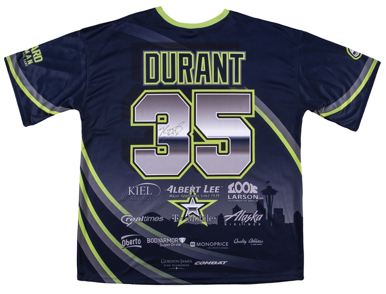 2015 Kevin Durant Game Used & Signed Celebrity Softball Game Jersey (Beckett) (ELITE SPORTS PHOTOMATCH)