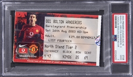 2003 Manchester United Ticket Stub From Cristiano Ronaldos Manchester United Debut Game On 8/16/2003 - PSA GOOD 2