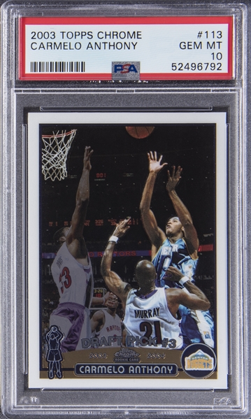 Lot Detail - 2003-04 Topps Chrome #113 Carmelo Anthony Rookie Card