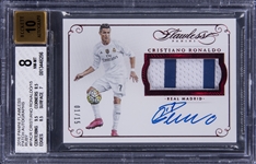 2015/16 Panini Flawless Patch Autographs Ruby #PACR7 Cristiano Ronaldo Signed Patch Card (#01/15) - BGS NM-MT 8/BGS 10