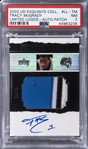 2003-04 UD "Exquisite Collection" Limited Logos Autograph Patch #TM Tracy McGrady Signed Game Used Patch Card (#08/75) – PSA NM 7