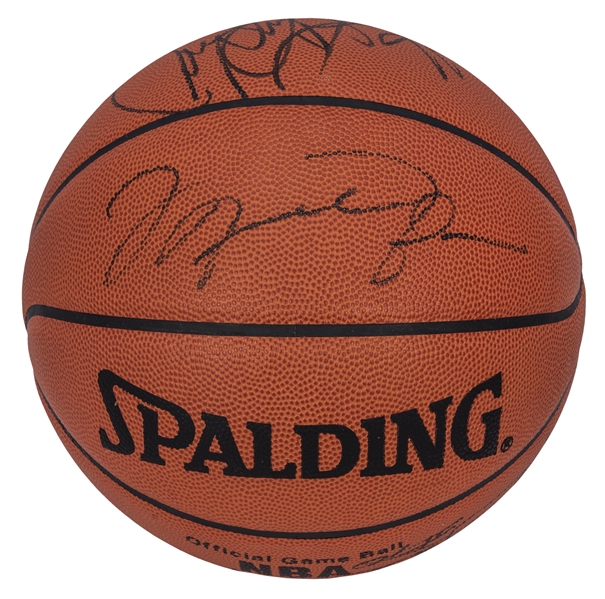 1992-93 NBA Champion Chicago Bulls Team Signed Basketball With 10 Signature Including  Michael Jordan, Scottie Pippen, Dennis Rodman & More! (JSA)