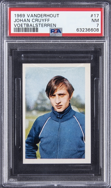 1969 Vanderhout Voetbalsterren #17 Johan Cruyff Rookie Card - PSA NM 7