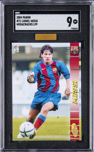 2004-05 Panini Megacracks La Liga #71 Lionel Messi Rookie Card - SGC MINT 9 - MBA Gold Diamond Certified 
