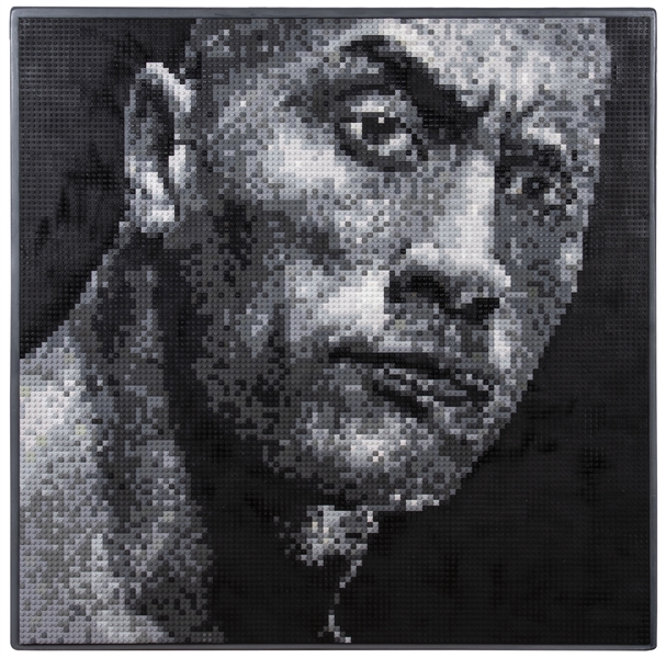 Original 36" x 36" Joseph Kraham "The Rock" Lego Artwork