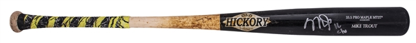 2016 Mike Trout Game Used Signed & Inscribed Old Hickory MT27* Model Bat Photo Matched To 8/28/2016 (Resolution, Anderson LOA & Beckett)