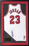 Michael Jordan Signed & Framed Limited Edition (#185/423) Chicago Bulls "Mr. June" Embroidered Jersey Framed to 31x44.5" (UDA)