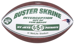 2017 Tom Brady Game Used New England Patriots vs New York Jets Official NFL Football on 10/15/2017 (Resolution Photo Match)