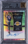 2018/19 Panini Select "In Flight Signatures" Neon Green Prizm #1 Kobe Bryant Signed Card (#18/35) - BGS MINT 9/BGS 10