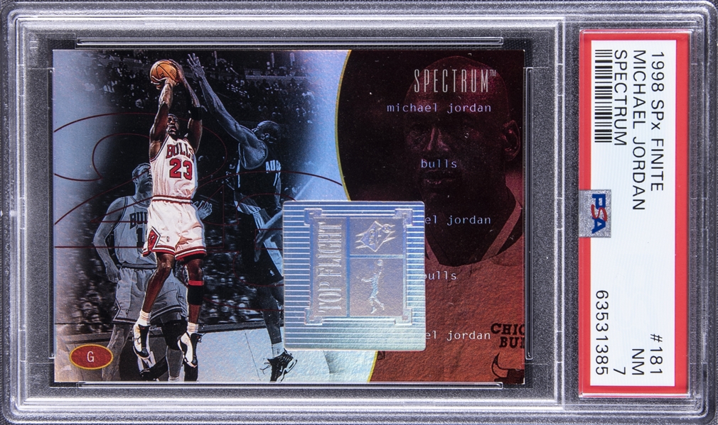 1998/99 Upper Deck SPx Finite Spectrum #181 Michael Jordan (#09/50) – PSA NM 7
