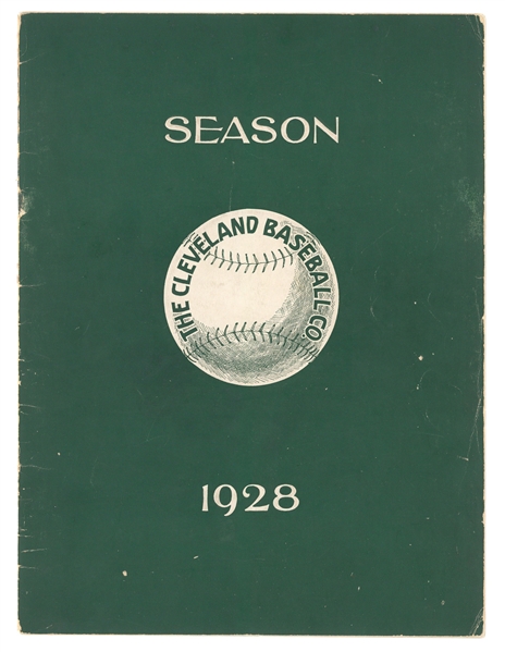 1928 Cleveland Indians Yearbook Including Scored Program Insert