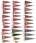 1930-1950s Cleveland Indians Pennants (36 Different)
