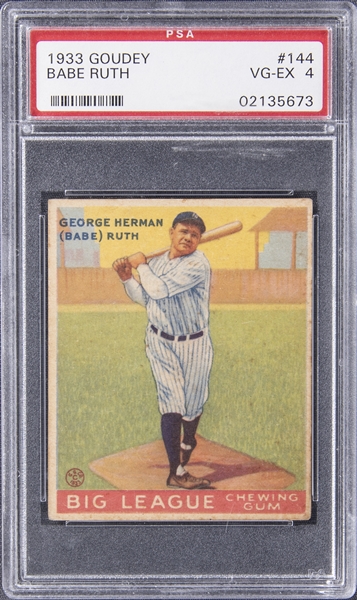 1933 Goudey #144 Babe Ruth – PSA VG-EX 4