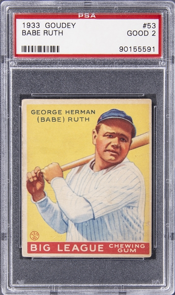 1933 Goudey #53 Babe Ruth – PSA GD 2