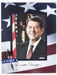 President Ronald Reagan Authentic Lock of Hair Display With Facsimile Signature (White House Barber Family Provenance)