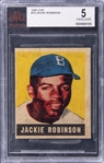 1948-49 Leaf #79 Jackie Robinson Rookie Card – BVG EX 5