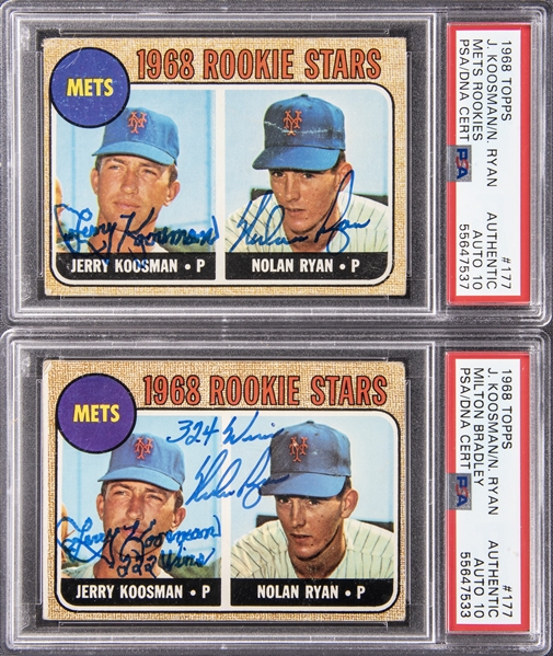 Lot Detail - 1968 Topps #177 Nolan Ryan & Jerry Koosman Dual Signed &  Inscribed Rookie Card Lot of (2) - PSA Authentic/DNA 10