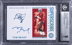 2020 Panini Encased "Superscribe Signatures" Sapphire #SSTB Tom Brady Signed Card (#1/4) - BGS MINT 9/BGS 10