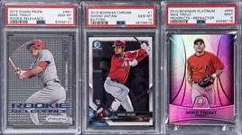 2010-18 Los Angeles Angels Graded Card Collection (3) Featuring Shohei Ohtani Rookie Card & Mike Trout
