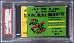 1974 George Foreman Vs. Muhammad Ali Ticket Stub - PSA PR 1