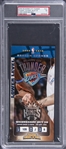 2009 Oklahoma City Thunder/Sacramento Kings Full Ticket From James Hardens NBA Debut - PSA NM 7