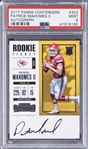 2017 Panini Contenders Rookie Ticket #303 Patrick Mahomes II Signed Rookie Card - PSA MINT 9