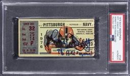 1976 Tony Dorsett Signed Navy Midshipmen/Pittsburgh Panthers Ticket Stub From Tony Dorsett Record Breaking Rushing TD Game - PSA Authentic, PSA/DNA Authentic