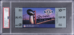 1985 Joe Montana Signed Super Bowl XIX Full Ticket From Montanas MVP Performance - PSA Authentic, PSA/DNA 10