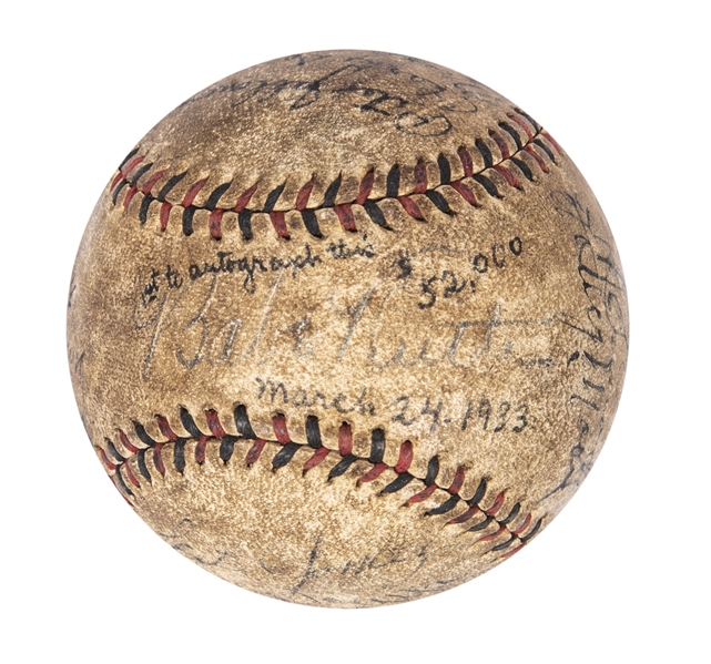 1933 New York Yankees Team Signed Baseball With 23 Signatures Including Babe Ruth, Lou Gehrig, Joe McCarthy & Lefty Gomez (PSA/DNA)