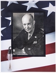 President Dwight D. Eisenhower Authentic Lock of Hair Display With Facsimile Signature (White House Barber Family Provenance)