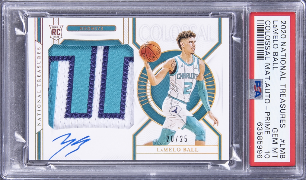 2020-21 National Treasures Lamelo Ball /99 PSA 10 Rookie Patch