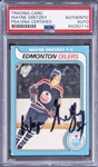1979 O-PEE-CHEE #18 Wayne Gretzky Signed Rookie Card (First Print Blue Lines on Back) - PSA/DNA Authentic Auto