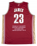 LeBron James Signed Cleveland Cavaliers Rookie of The Month Embroidered Road Jersey (#4/23) (UDA)
