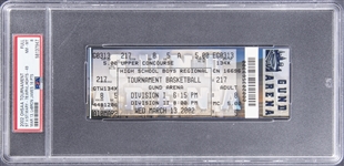2002 LeBron James High School OSHAA Division 1 Basketball Tournament Full Ticket Stub - PSA NM-MT 8