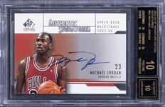 2003-04 UD SP Signature Edition "Authentic Signatures" #MJ Michael Jordan Signed Card  – BGS PRISTINE/Black Label 10/BGS 10