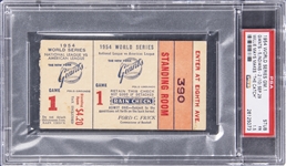 1954 Willie Mays New York Giants Ticket Stub From World Series Game 1 On 9/29/1954 - Willie Mays Makes "The Catch" - PSA FR 1.5