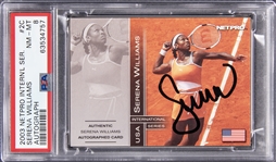 2003 NetPro International Series Autographs #2C Serena Williams Signed Rookie Card - PSA NM-MT 8
