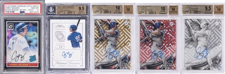 2015-16 Assorted Brands Corey Seager PSA/BGS-Graded Signed Rookie Card Collection (5 Different) Including One of One & GEM MINT Examples!