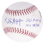 2021 Shohei Ohtani Signed & Inscribed Little League World Series Game Used Baseball 