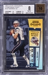 2000 Playoff Contenders "Championship Ticket" #144 Tom Brady Signed Rookie Card (#056/100) – BGS NM-MT 8/BGS 10 – The Hobbys Most Desirable NFL Card!